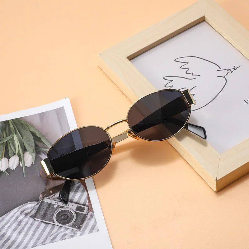 Retro Elegance Oval Sunglasses