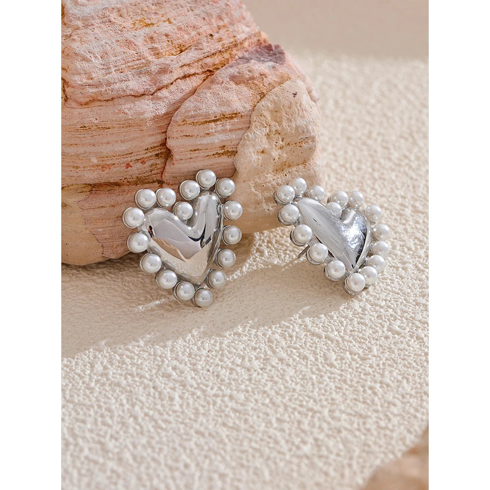 Heart Pearls Earrings