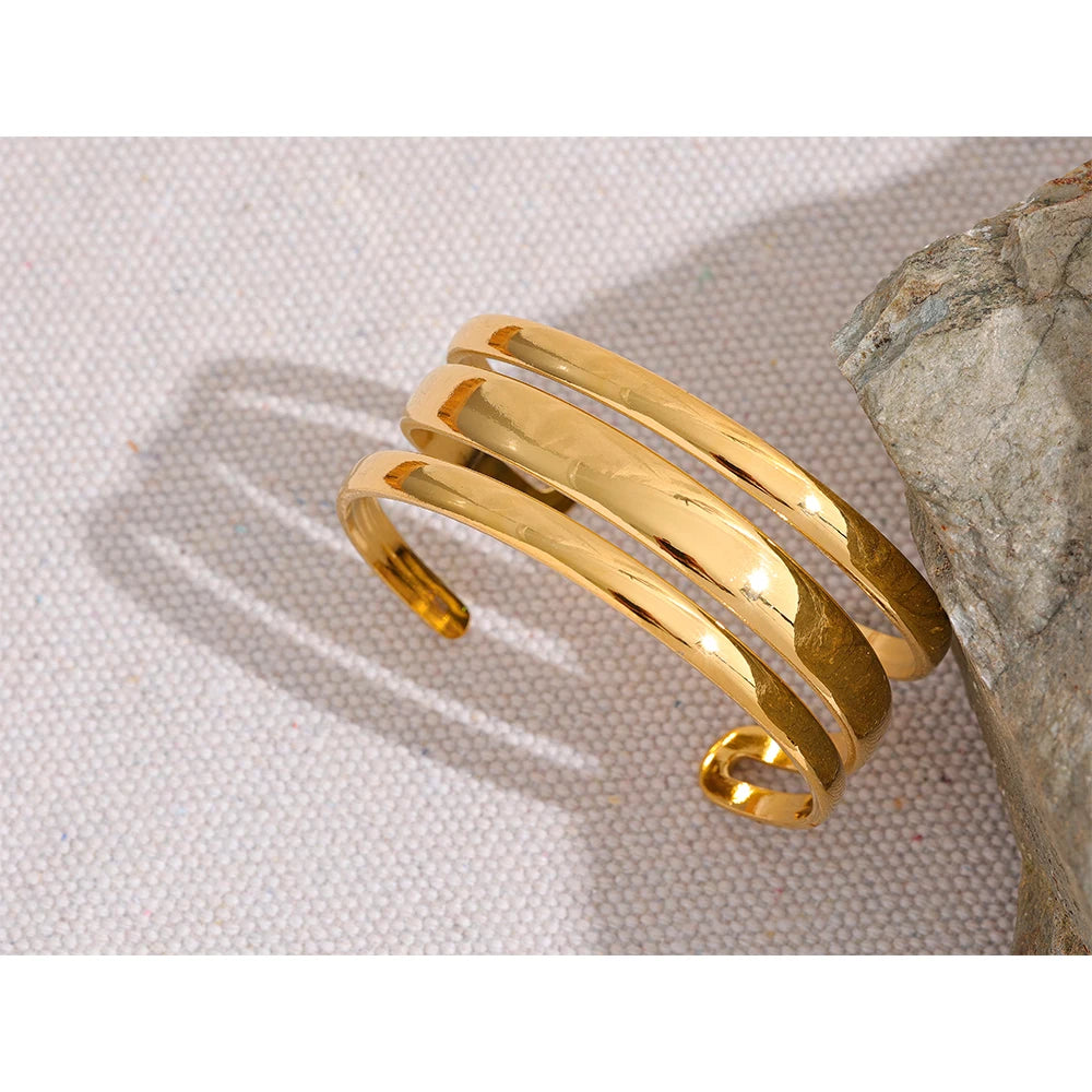 Golden Arc Cuff Bracelet