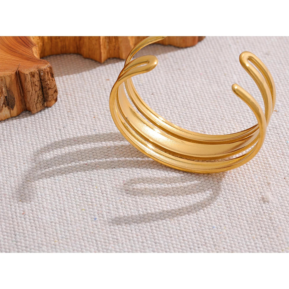 Golden Arc Cuff Bracelet